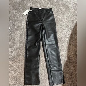 Wilfred Black Straight Leg Leather Jeans